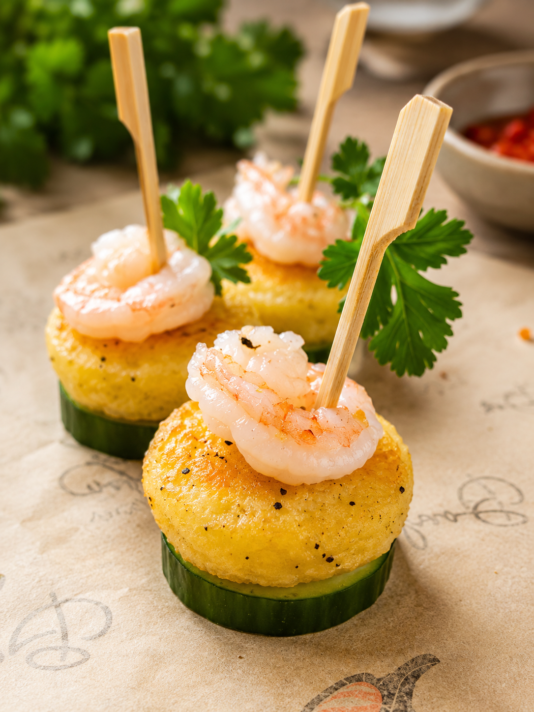 Bánh khọt, crispy Vietnamese mini coconut pancakes with shrimp
